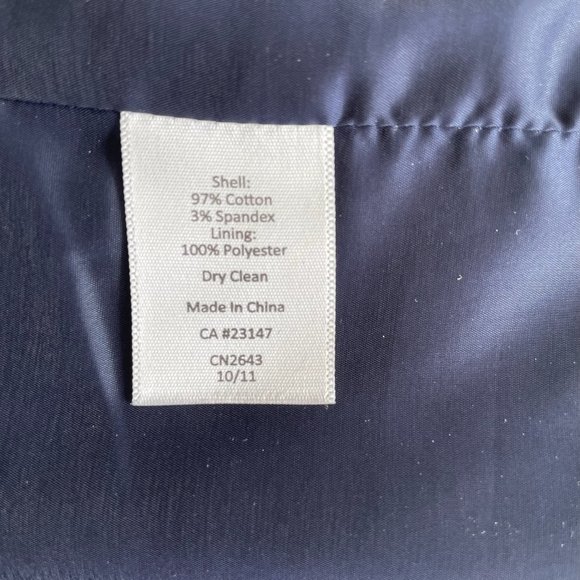 TALBOTS Navy and Beige V-Neck Dress, Womens Size 6 Petite; Ready to Ship - Picture 15 of 16